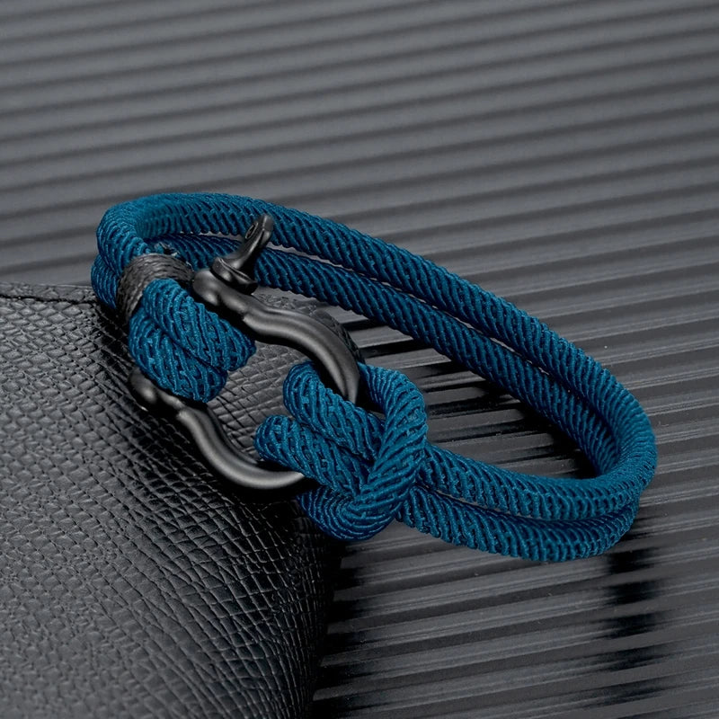 Unisex Marine Sailor Rope Nautical Survival Shackle Bracelet