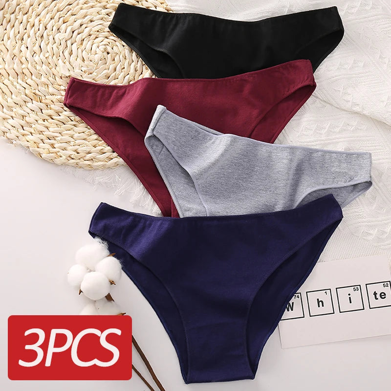 3pcs Cotton Underwear Comfortable Panties Ladies Underpants