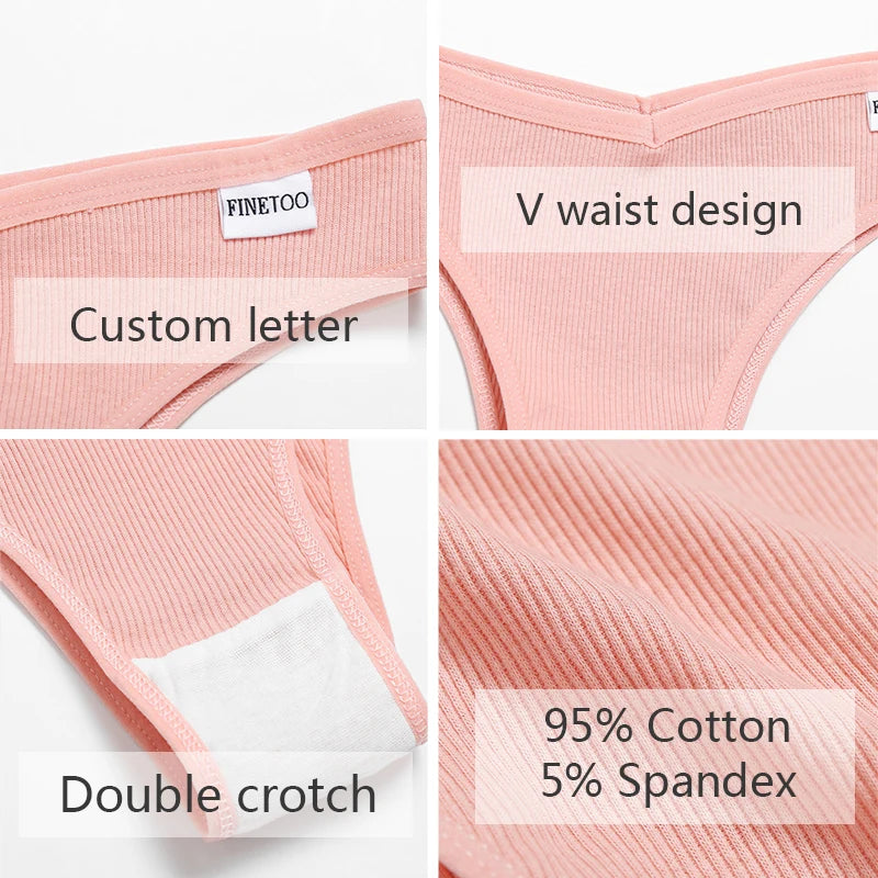 5pcs Womens Brazilian Panties Cotton Underwear Comfortable Underpants