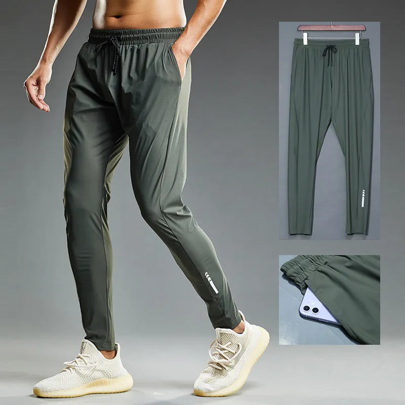 Summer Elastic Mens Running Sport Pants Jogging Sweatpants