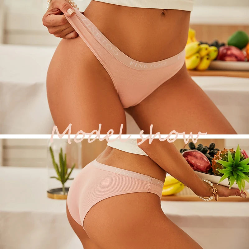 2pcs Cotton Panties Womens Briefs Sexy Low Rise Underwear