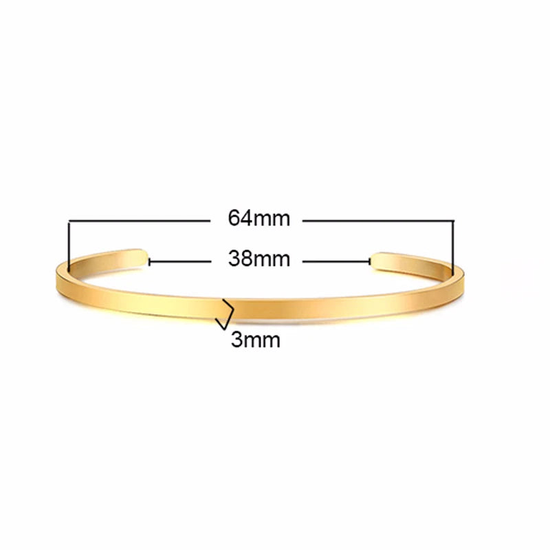 Cuff Bangles Bracelets for Men Women Flat Skinny Stainless Steel Bracelet