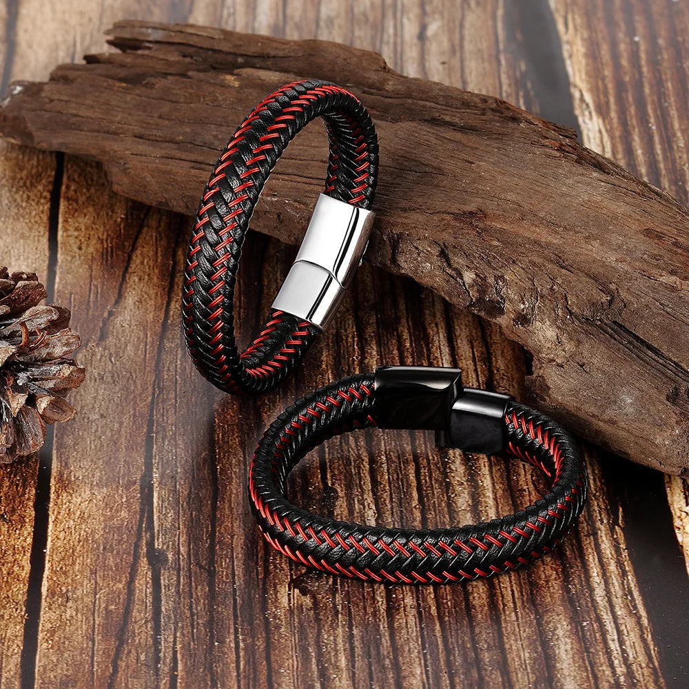 Leather Braided Rope Bracelet Mens Leather Bracelets