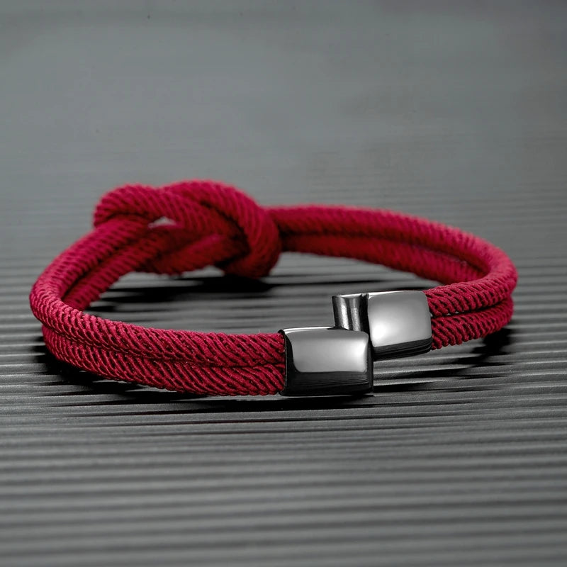 Unisex Double Layer Knotted Rope Bracelet