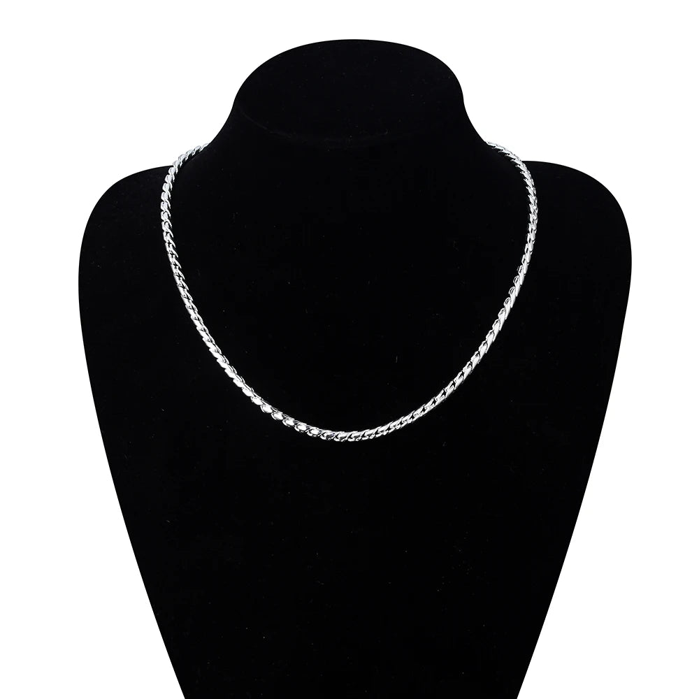 925 Sterling Silver 5mm Snake Chain Necklace for Woman Man