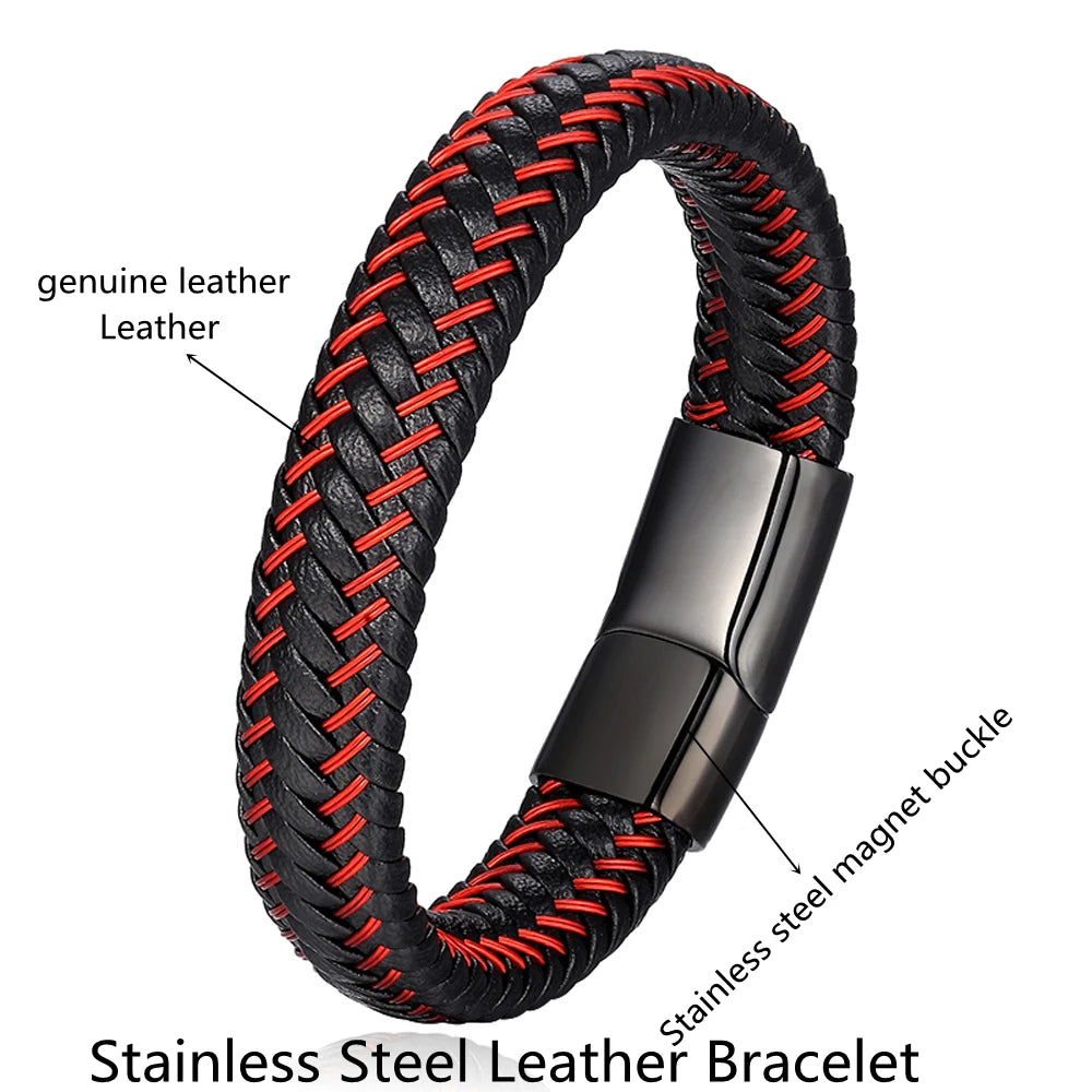 Leather Braided Rope Bracelet Mens Leather Bracelets