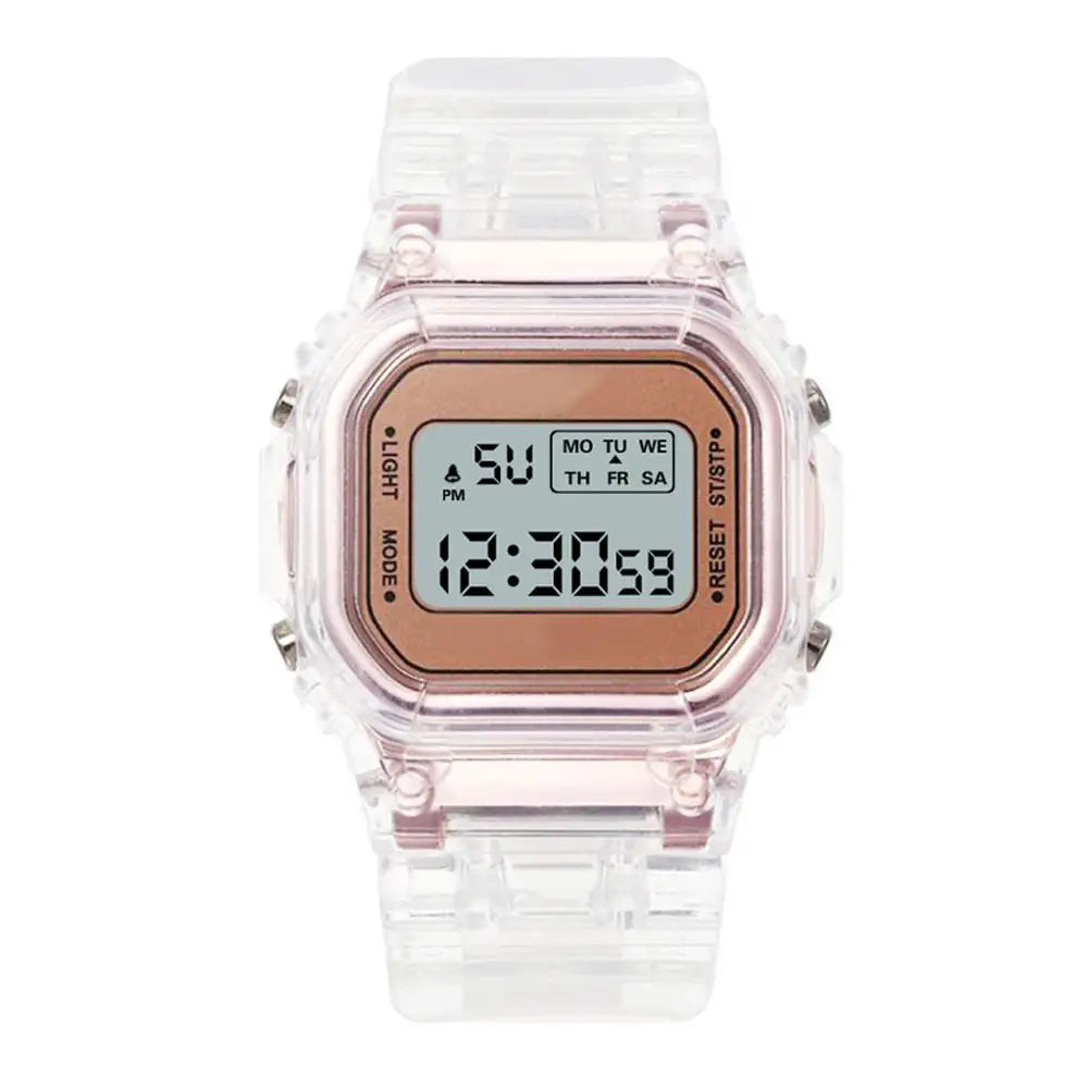 Womens LED Digital Watch Casual Ladies Electronic Wristwatch