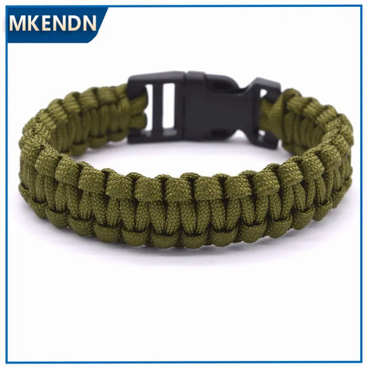 Unisex Thin Braided Cobra Weave Plastic Buckle Survival Bracelet