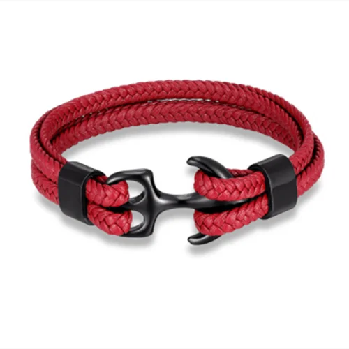 Fashion Leather Bracelet for Men Braid Multilayer Rope Chain