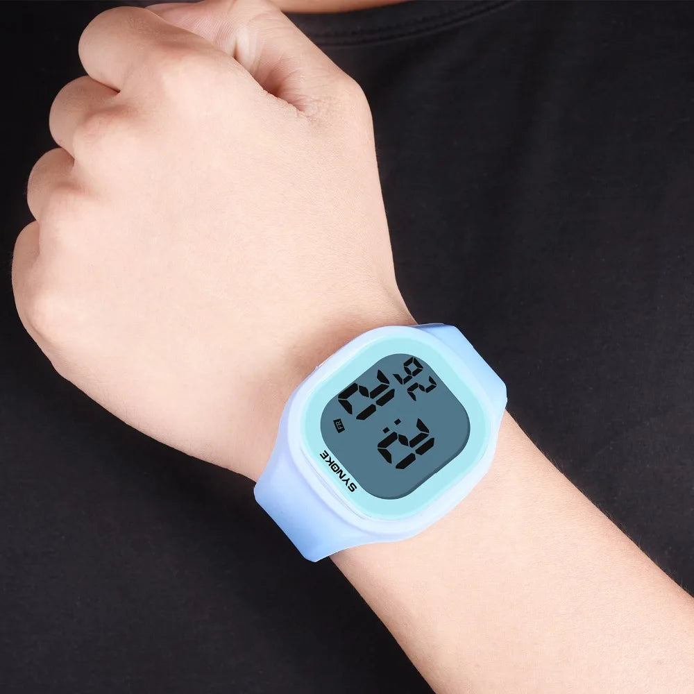 Kids Over 12 Years Old Digital Watch Waterproof Students Wristwatch