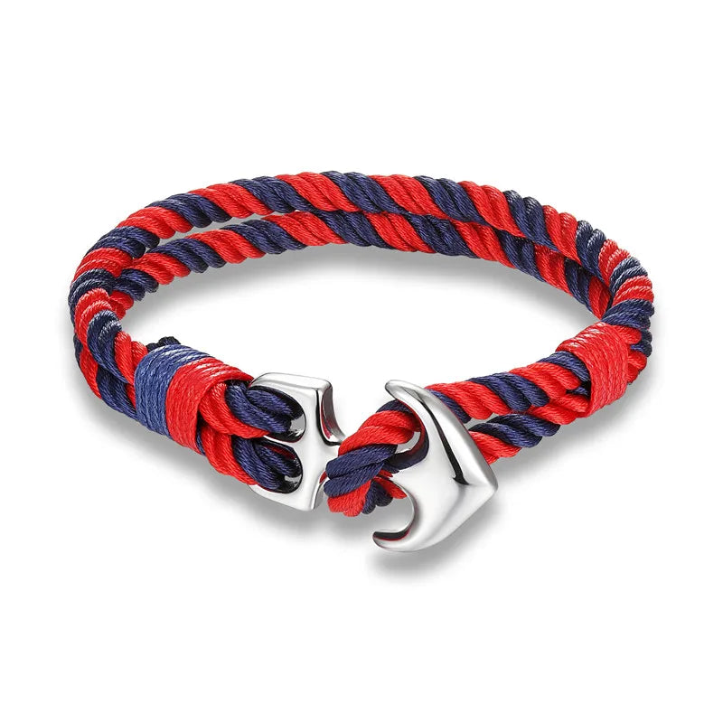 Anchor Bracelets Men Charm Nautical Survival Rope Chain Paracord Bracelet