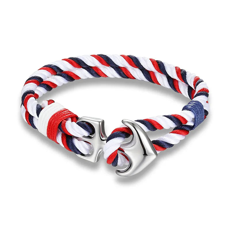 Anchor Bracelets Men Charm Nautical Survival Rope Chain Paracord Bracelet