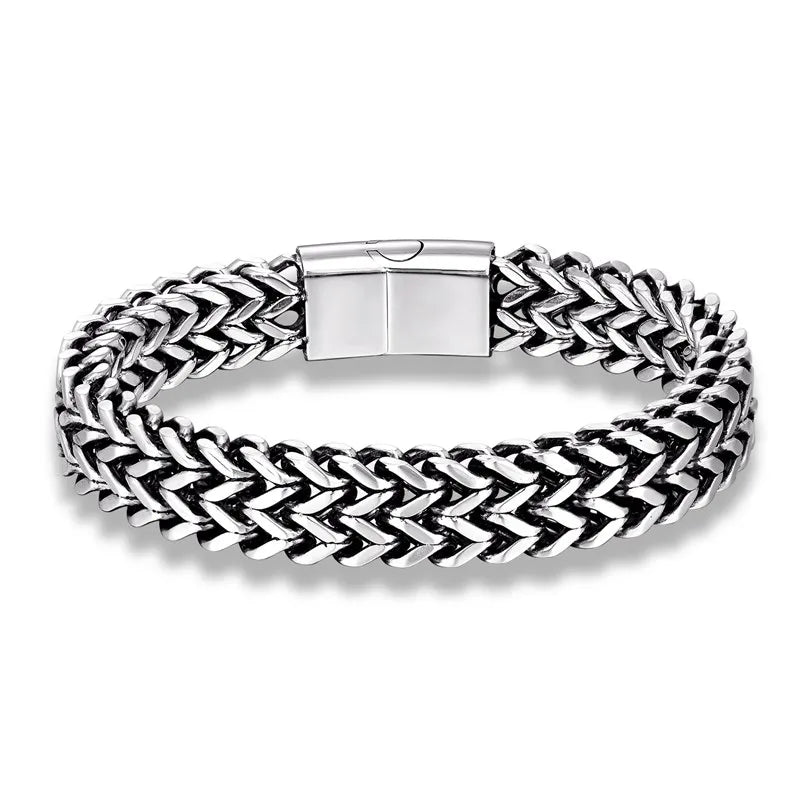 Wide Cuban Link Chain Men Stainless Steel Mens Bracelets