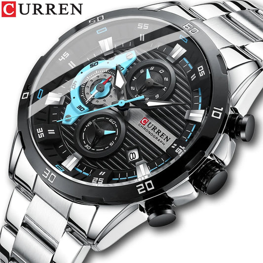 Mens Creative Fashion Luminous Dial with Chronograph Quartz Casual Watch