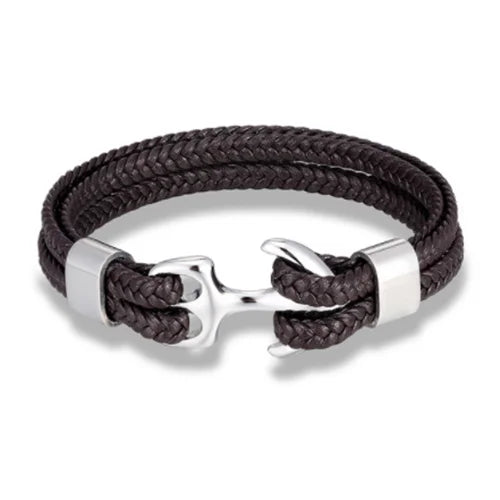 Fashion Leather Bracelet for Men Braid Multilayer Rope Chain