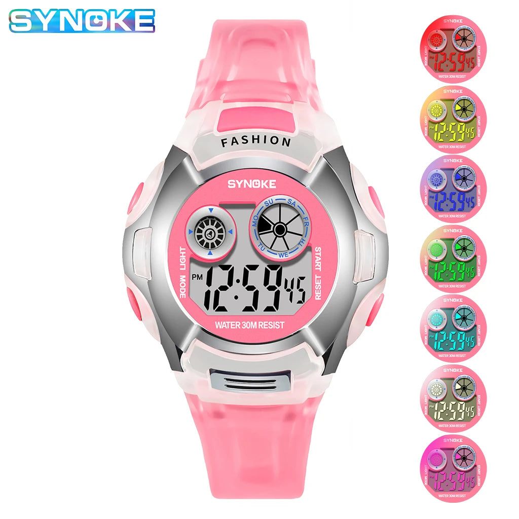 Kids Childrens Digital Watch Boy Girl Waterproof Sports LED Wristwatch