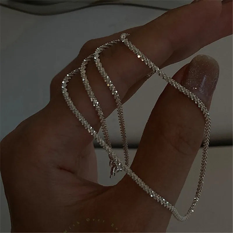 Popular Sparkling Necklace For Womens Clavicle Chain Choker