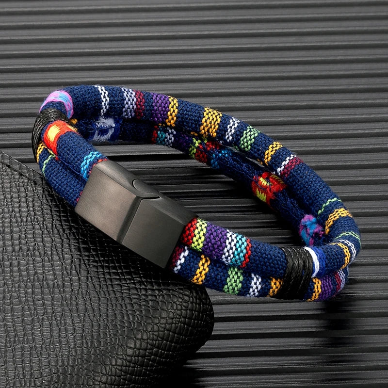 Unisex Handmade Woven Surfer Waterproof Rope Bracelet