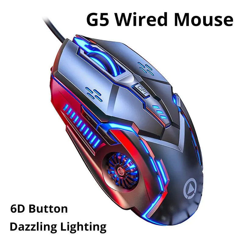 Silver Eagle G5 Mute Wired Mouse Six Keys Luminous