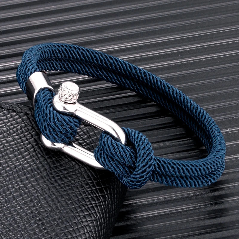 Nautical Rope Bracelet U Shape Shackle Buckle Survival Bracelets