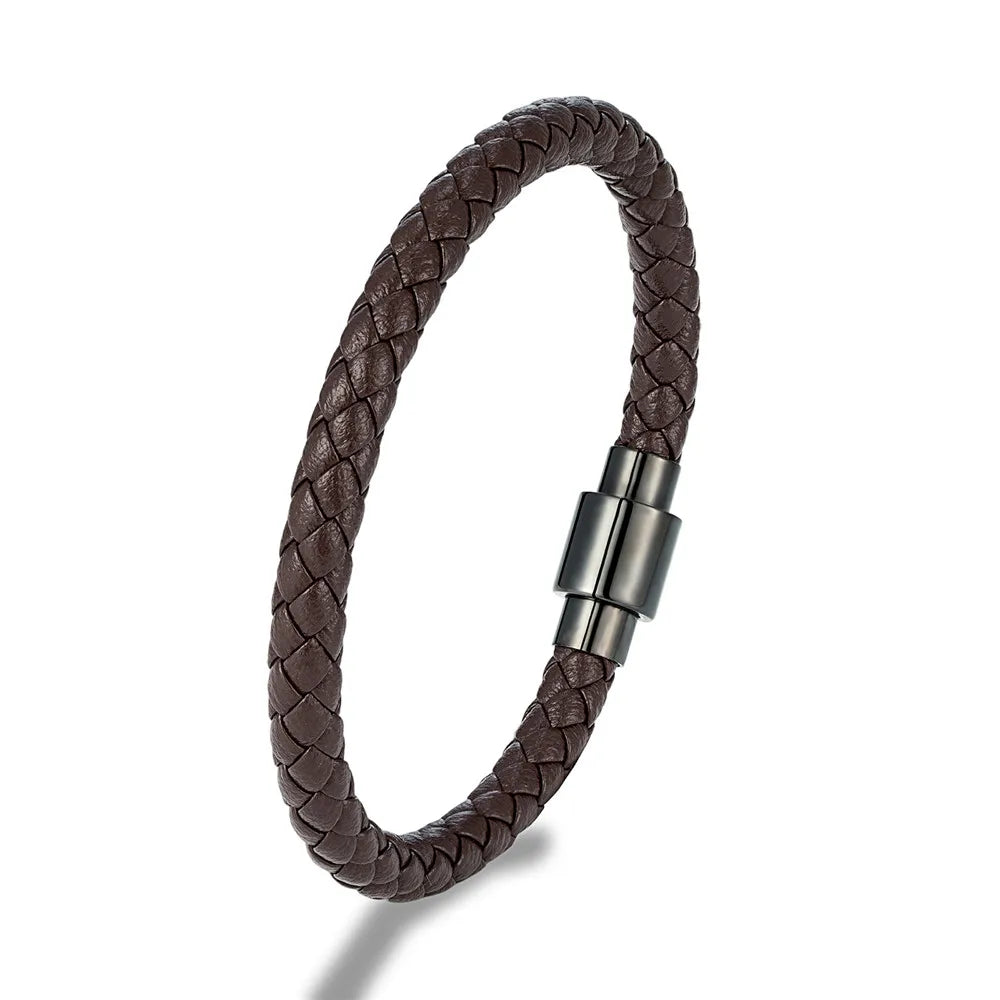 Minimalist Men Women Braided Leather Bracelet Handmade