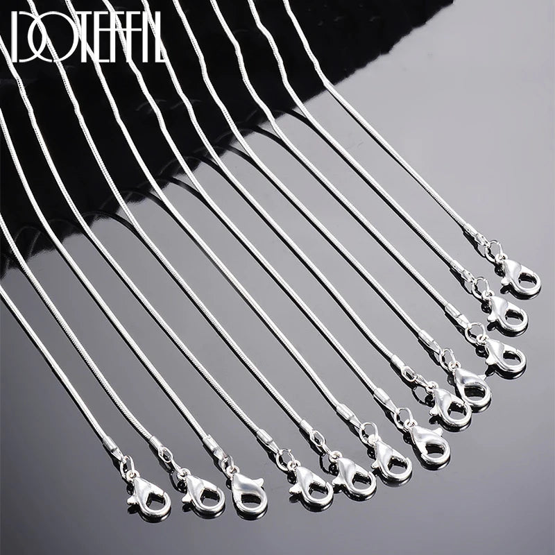 925 Sterling Silver 5 pcs 10pcs Lot 1.2mm Snake Chain Necklace For Woman Man