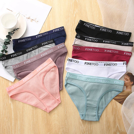 2pcs Cotton Panties Womens Briefs Sexy Low Rise Underwear