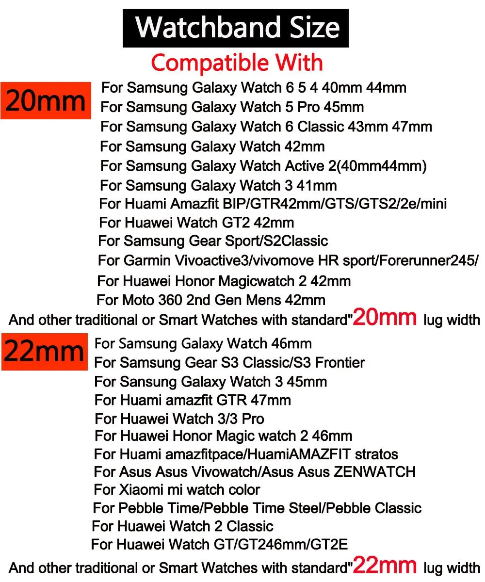 20mm 22mm Watch Strap For Amazfit Samsung Galaxy