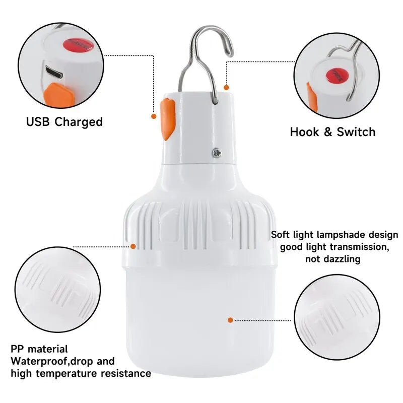 Outdoor USB Rechargeable LED Lamp Bulbs