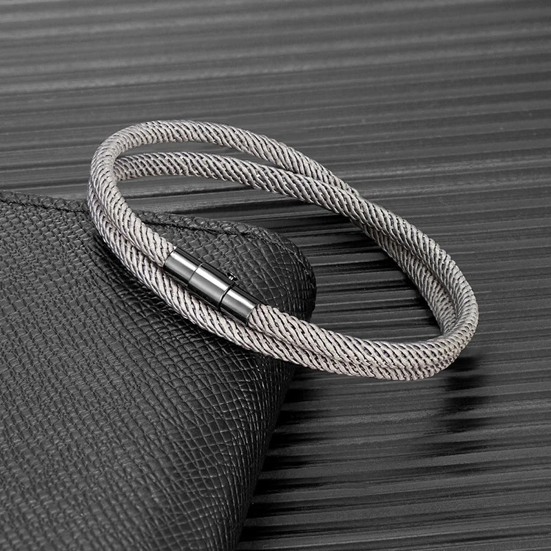 Minimalist Double Layer Rope Magnet Clasp Bracelet for Men Women