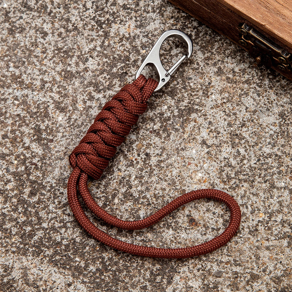 Handmade Snake Knot Paracord Keychain Survival Rope Metal Key Chains