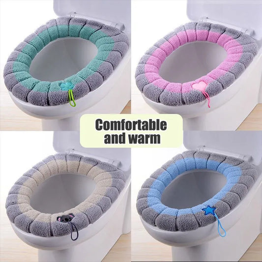 Knitted Toilet Mat Washable Antifreeze Toilet Cover Universal