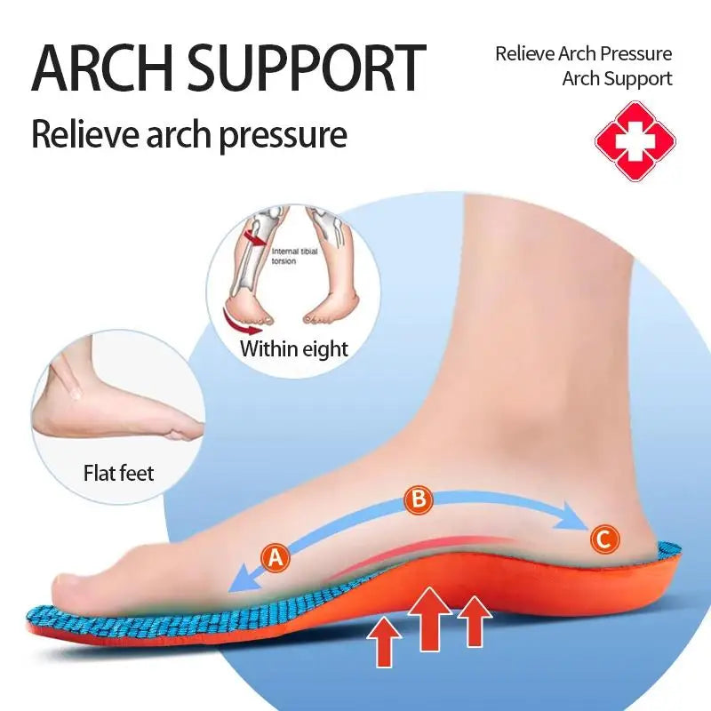 Orthopedic Shoe Insoles for Shock Absorption and Breathable Support