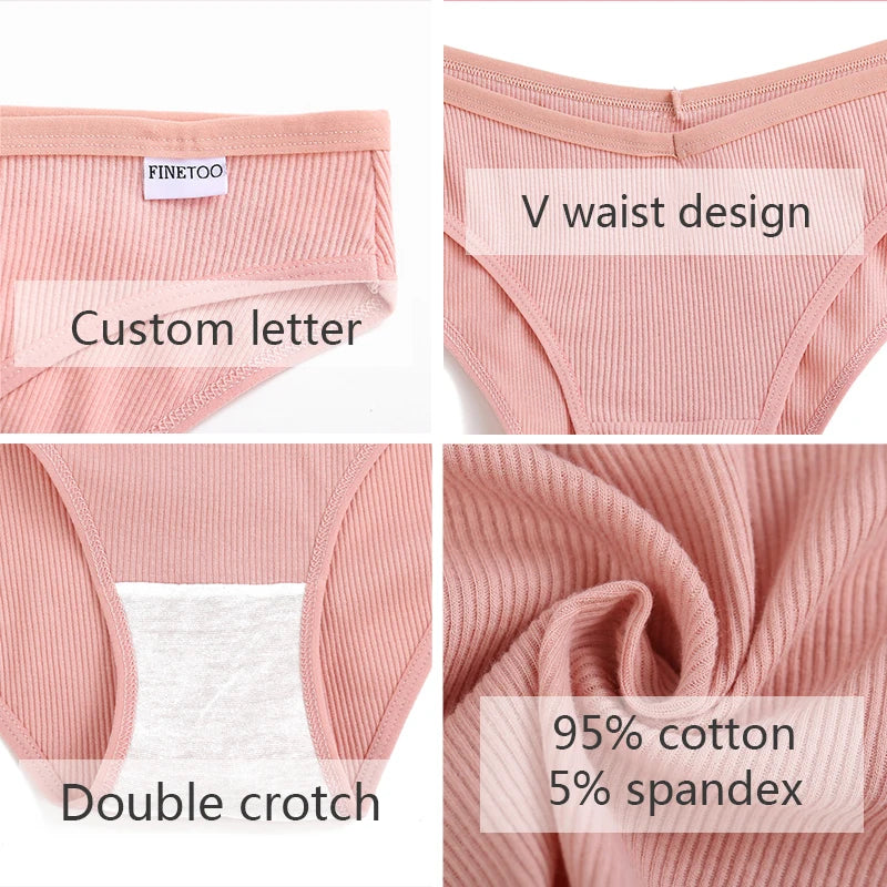 3pcs Cotton Panties Womens Low Waist Comfortable Underpants