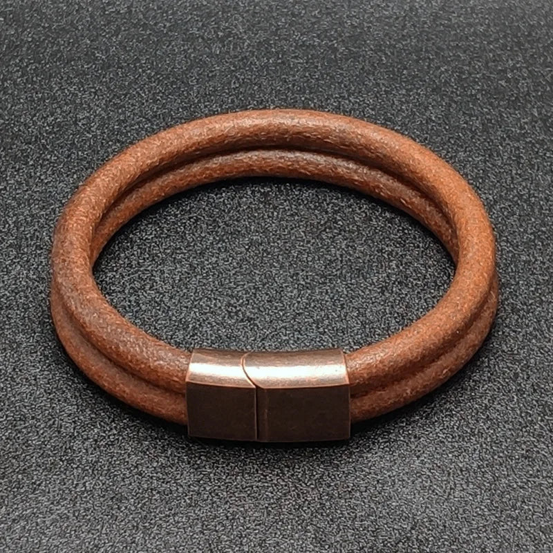 Double Strand Cowhide Bracelet Handmade Bangle