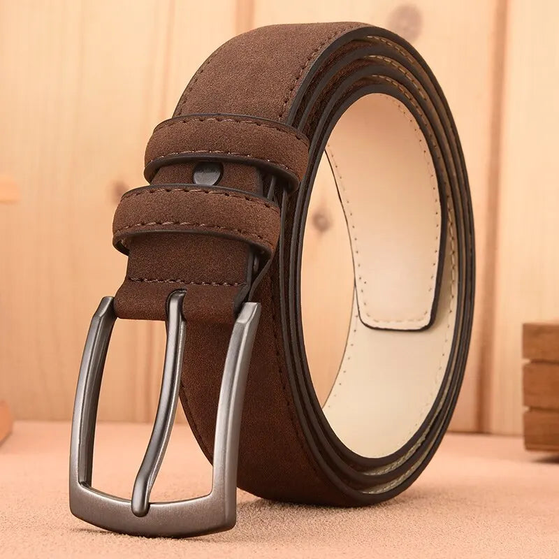 Mens Suede Belt Retro Trend Alloy Buckle