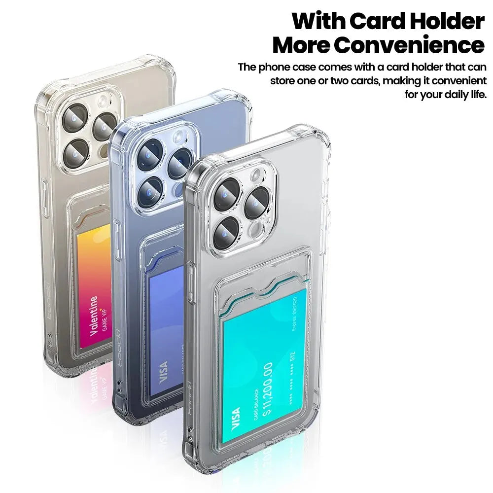 Transparent Card Bag Phone Case For iPhone 15 14 13 12 Pro Max