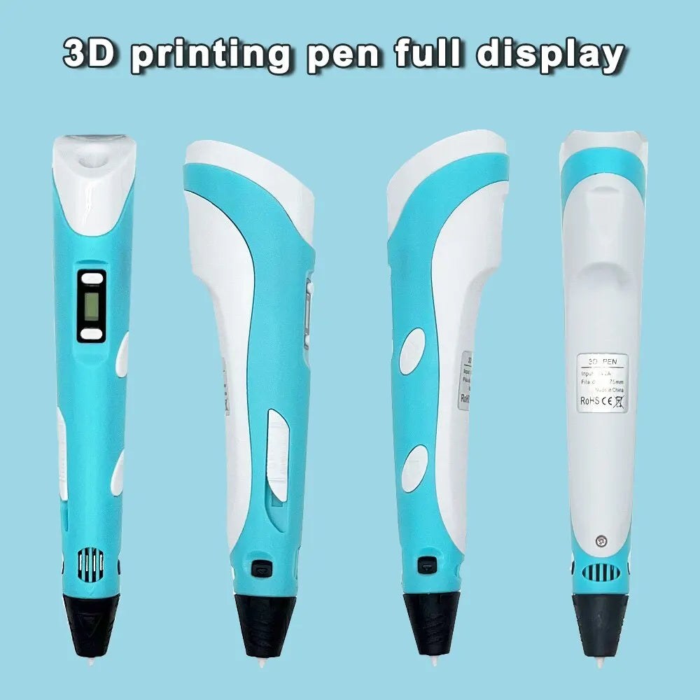 Electronic 3D Printing Pen LED Display 25M PLA Filament Drawing