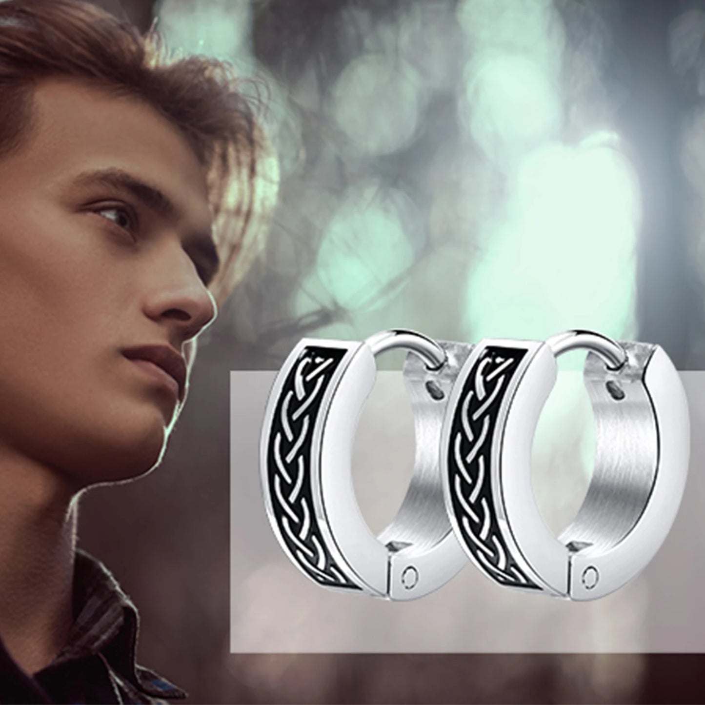 Dragon Hoop Huggie Mens Earrings Gothic Jewelry