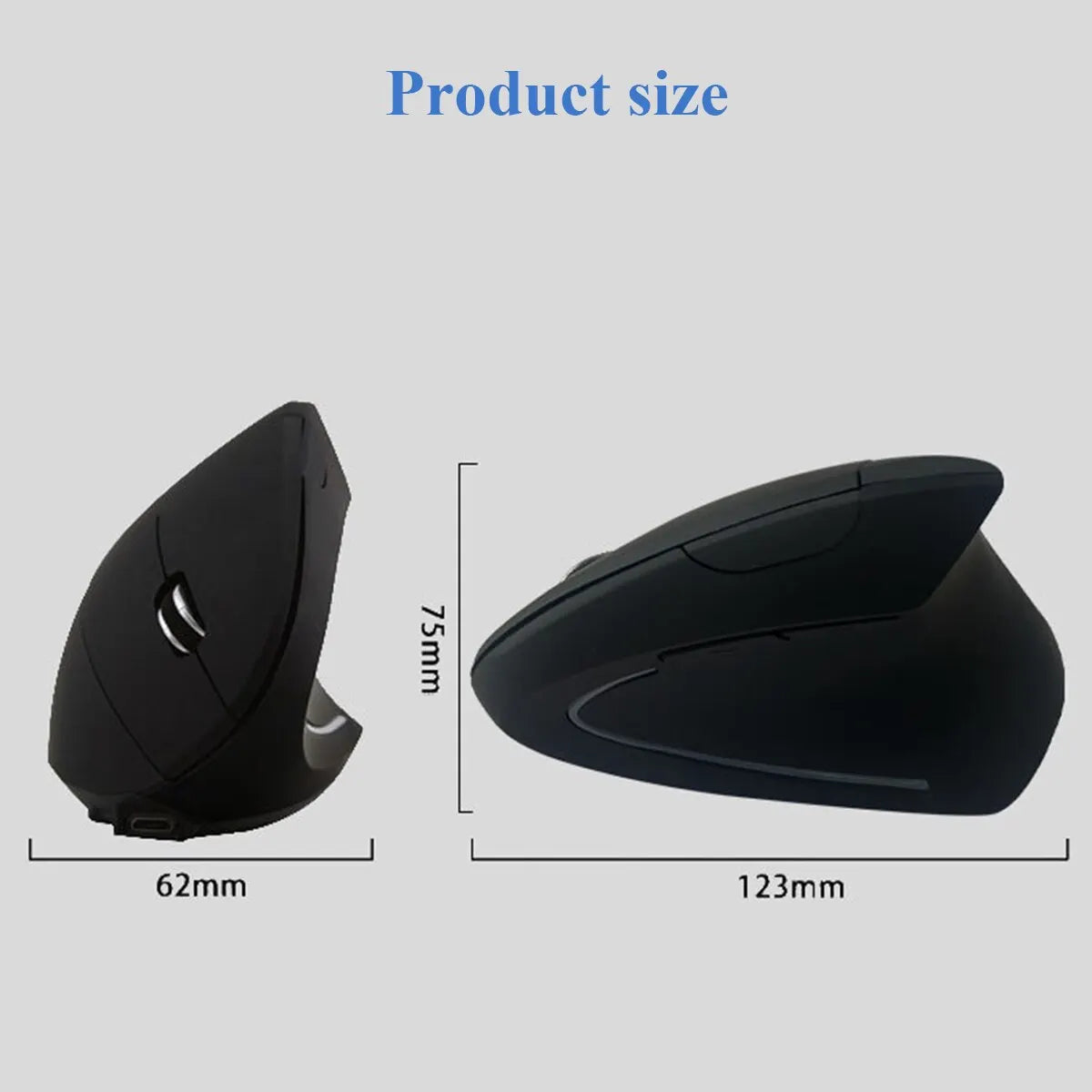 Right Hand Vertical Wireless Wired Optical Upright Mouse