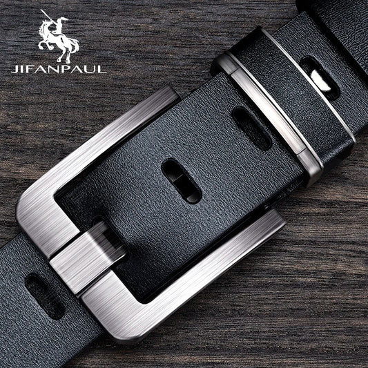 Leather Cowhide Mens Belt Fashion Metal Alloy Pin Buckle