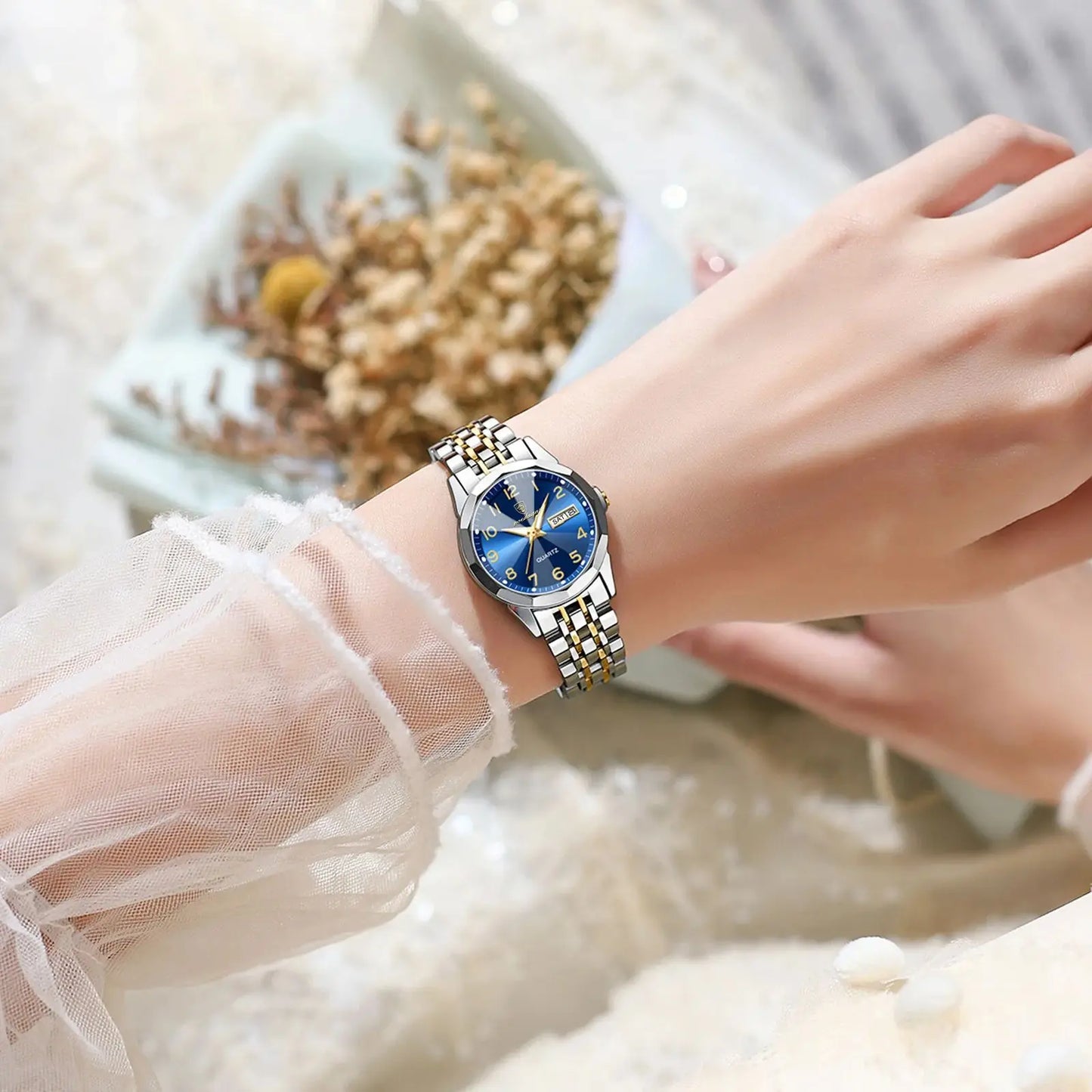 Luxury Ladies Wristwatch Waterproof Luminous Date Womens Quartz Watch