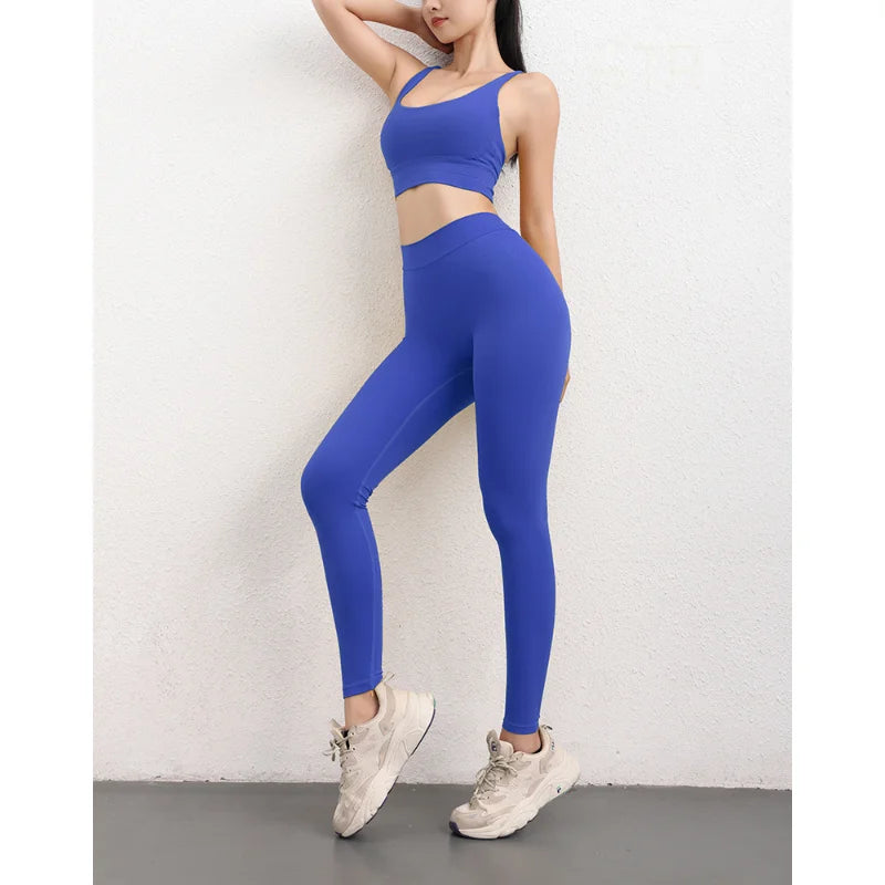 Womens Seamless Solid Leggings Knitted High Waist Sports Leggings