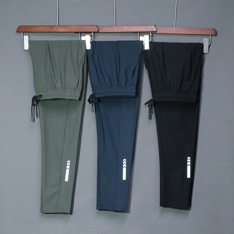 Summer Elastic Mens Running Sport Pants Jogging Sweatpants