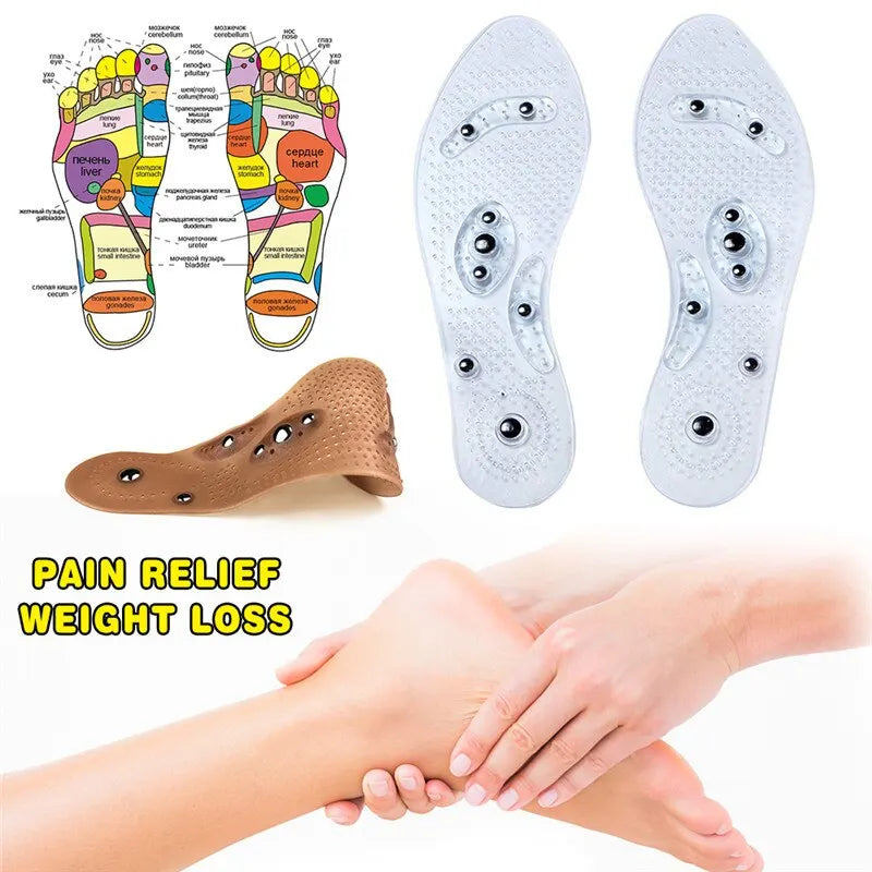 1Pair Silicone Orthopedic Massage Insoles for Slimming