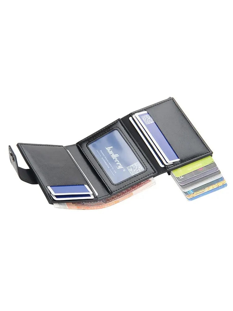 Metal Aluminum Buckle RFID Mens Wallet Card Holder