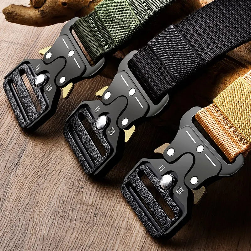 Canvas Mens Belt Outdoor Tactical Multifunction