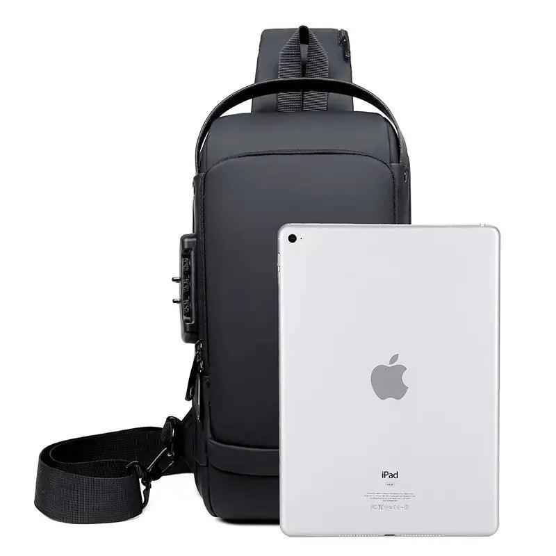 Men Multifunction Anti Theft USB Shoulder Bag - On Sale On