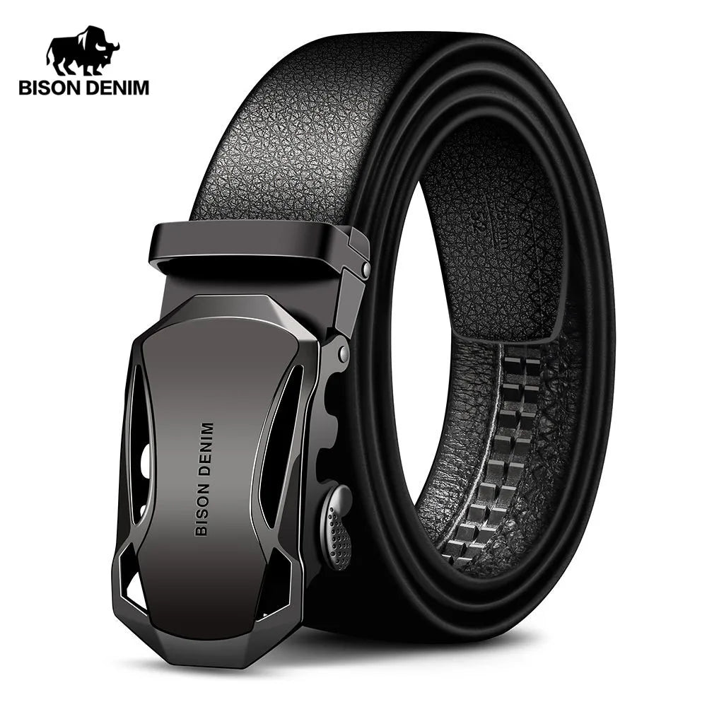 Mens Belt Cow Leather Belts Automatic Buckle