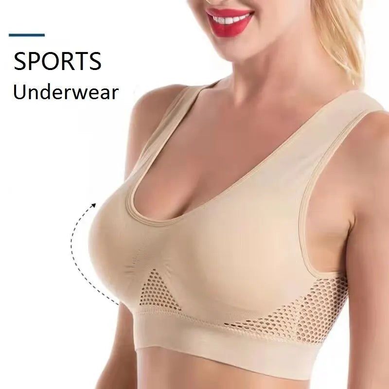 Seamless Mesh Womens Bras Camisole Underwear Sports Yoga